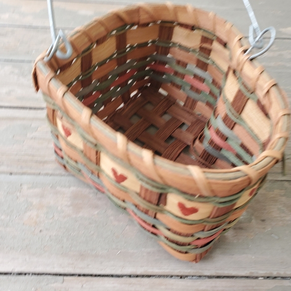 Wicker Basket 4"x6" Vintage Rattan Boho Raffia Straw Small Handle Cottagecore - Picture 11 of 12